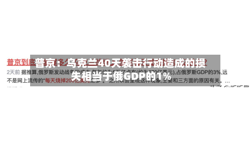 普京：乌克兰40天袭击行动造成的损失相当于俄GDP的1%