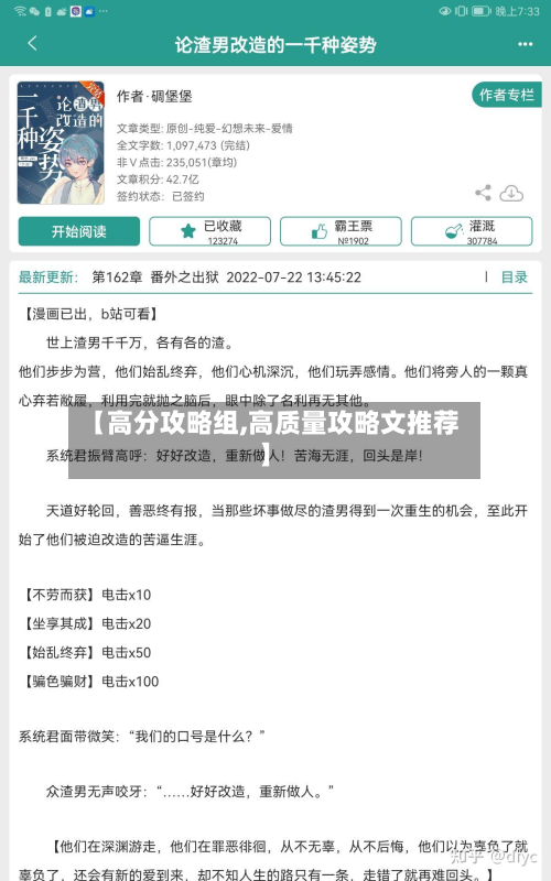 【高分攻略组,高质量攻略文推荐】