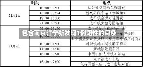 包含南京江宁新发现1例阳性的词条-第2张图片