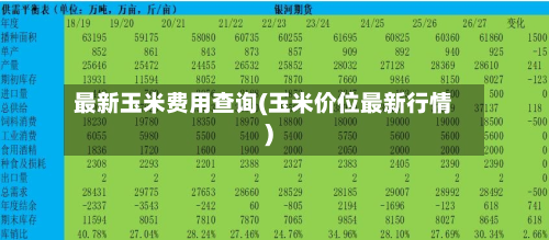 最新玉米费用查询(玉米价位最新行情)-第2张图片