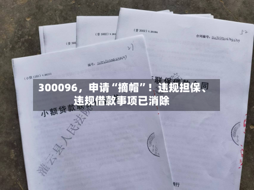 300096	，申请“摘帽”！违规担保	、违规借款事项已消除-第3张图片