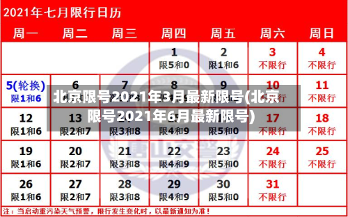 北京限号2021年3月最新限号(北京限号2021年6月最新限号)-第3张图片