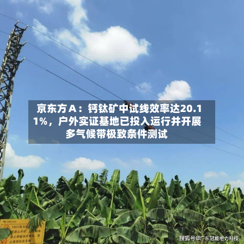 京东方Ａ：钙钛矿中试线效率达20.11%	，户外实证基地已投入运行并开展多气候带极致条件测试-第1张图片