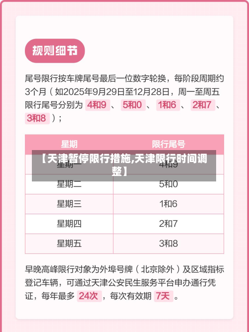 【天津暂停限行措施,天津限行时间调整】