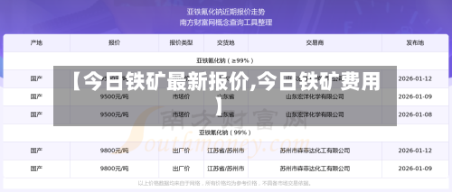 【今日铁矿最新报价,今日铁矿费用】-第2张图片