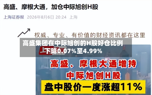高盛集团在中际旭创的H股好仓比例下降0.07%至4.99%