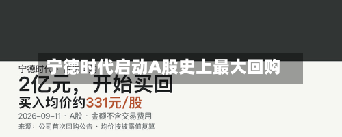 宁德时代启动A股史上最大回购-第3张图片