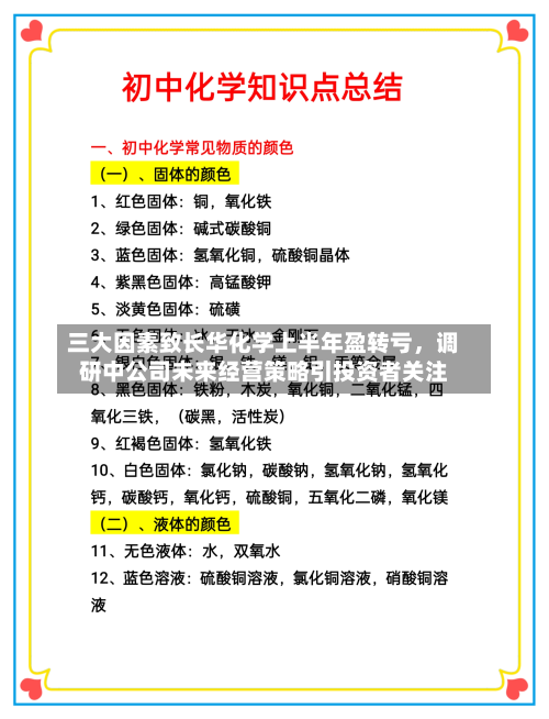 三大因素致长华化学上半年盈转亏	，调研中公司未来经营策略引投资者关注-第3张图片