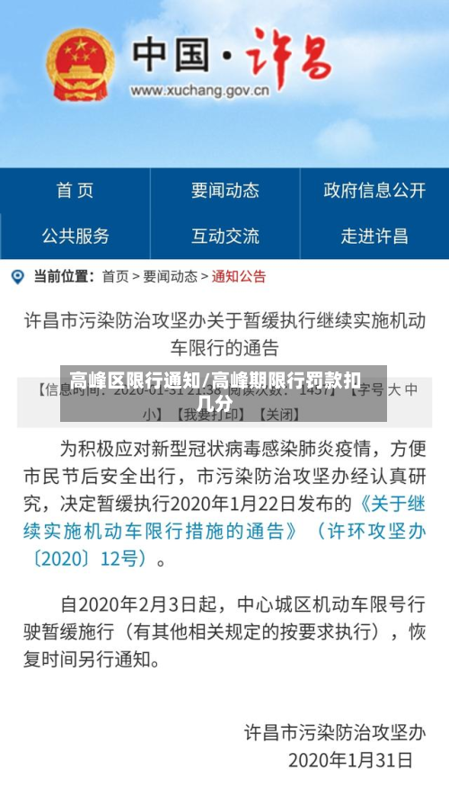 高峰区限行通知/高峰期限行罚款扣几分