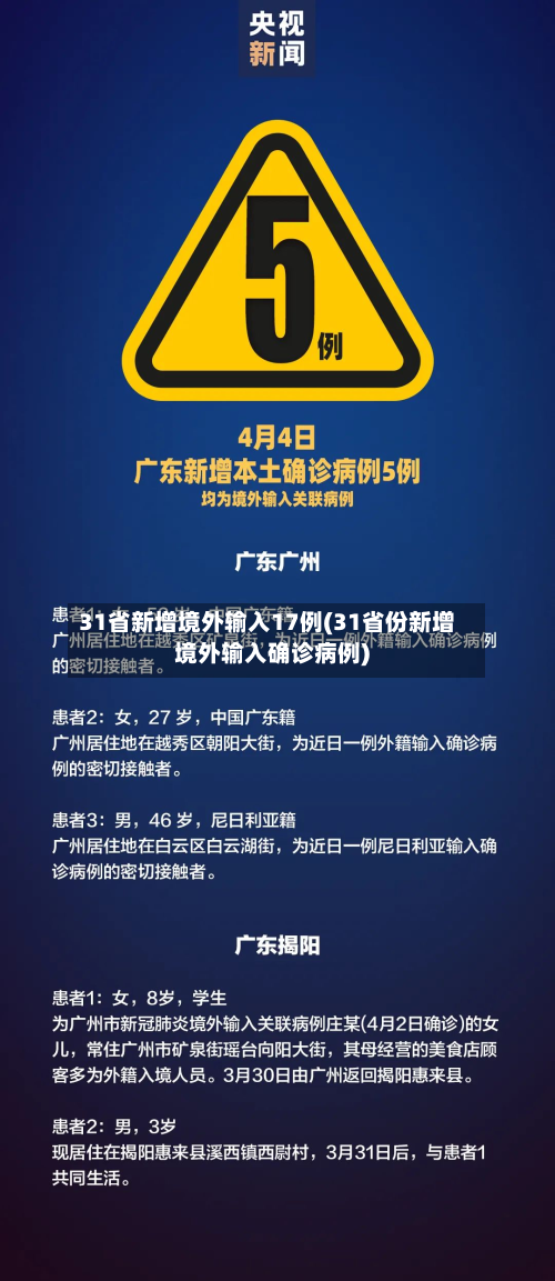 31省新增境外输入17例(31省份新增境外输入确诊病例)