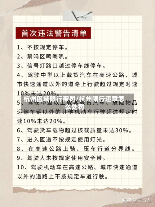 杭州区域限行被罚/杭州限行违章怎么处罚-第2张图片