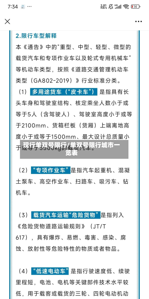 现行单双号限行/单双号限行城市一览表