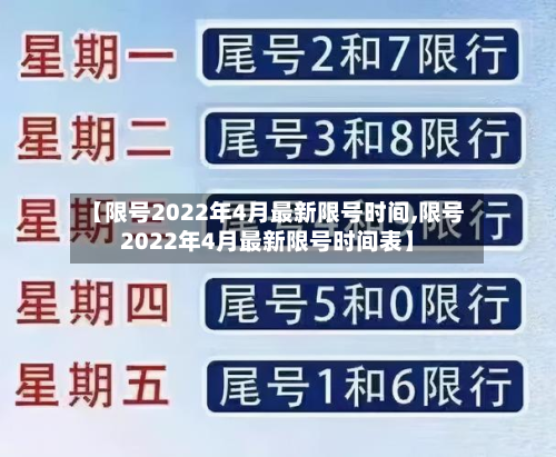 【限号2022年4月最新限号时间,限号2022年4月最新限号时间表】