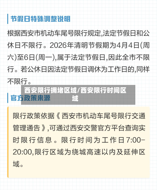 西安限行拥堵区域/西安限行时间区域-第2张图片