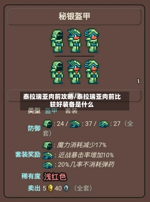 泰拉瑞亚肉前攻略/泰拉瑞亚肉前比较好装备是什么