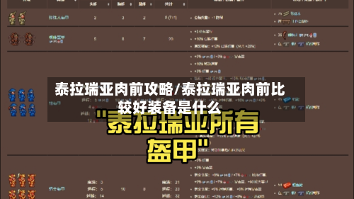 泰拉瑞亚肉前攻略/泰拉瑞亚肉前比较好装备是什么-第2张图片