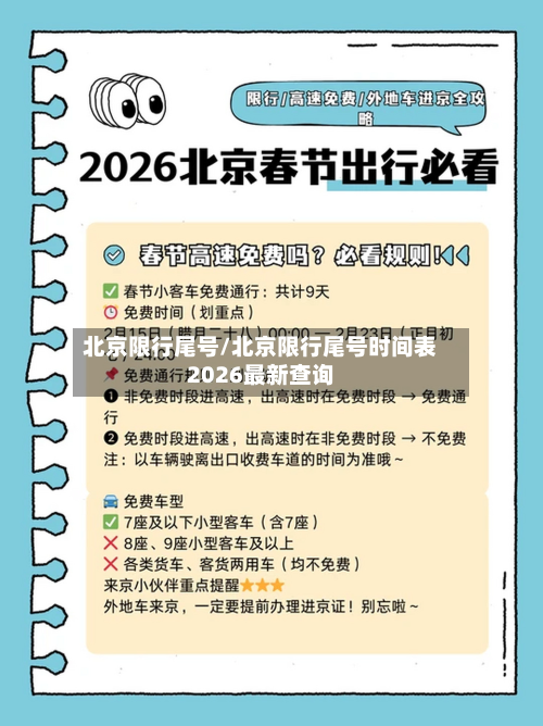 北京限行尾号/北京限行尾号时间表2026最新查询