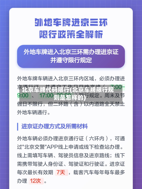 北京车牌代码限行(北京车牌限行规则是怎样的)