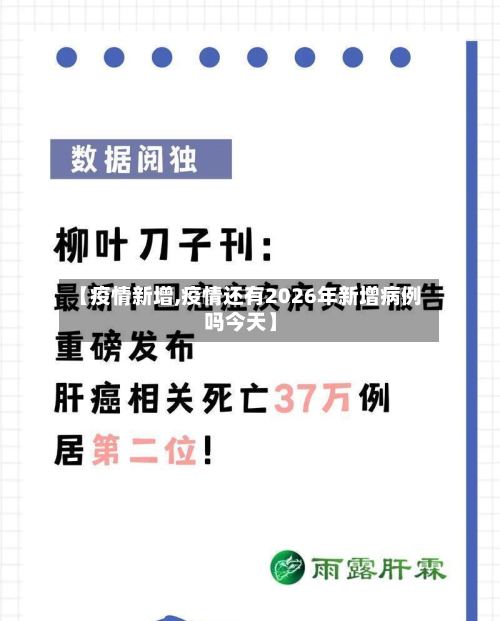 【疫情新增,疫情还有2026年新增病例吗今天】